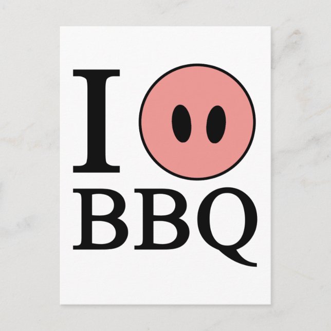I Love BBQ Postcard (Front)