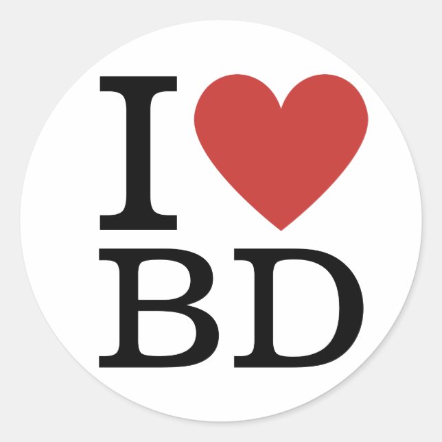 I ❤️ Love BD Building Department Employees CUSTOM Classic Round Sticker (Front)
