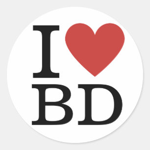 I ❤️ Love BD Business Development Employee CUSTOM Classic Round Sticker