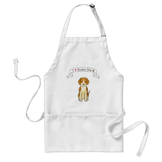 I Love Beagle Dog Standard Apron (Front)