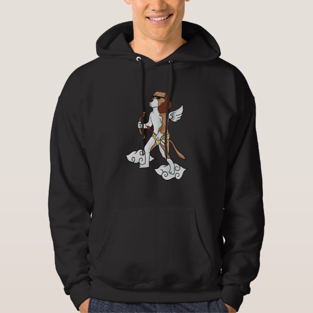 I Love Beagles Cupid Beagle Dog  Heart Valentines  Hoodie (Front)