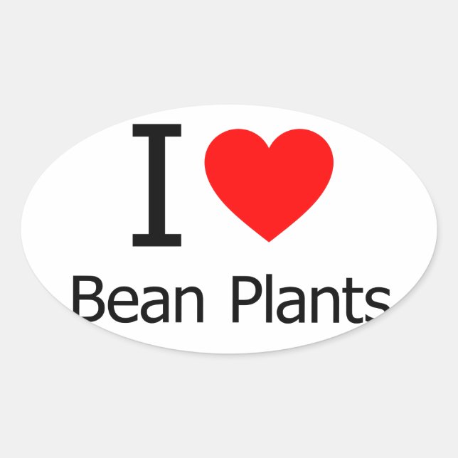 I Love Bean Plants Oval Sticker (Front)