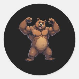 I Love Bear Funny Gay Daddy Lgbtq Pride Cartoon St Classic Round Sticker