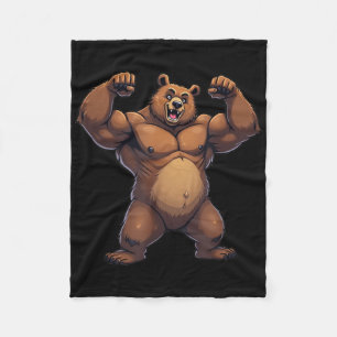 I Love Bear Funny Gay Daddy Lgbtq Pride Cartoon St Fleece Blanket