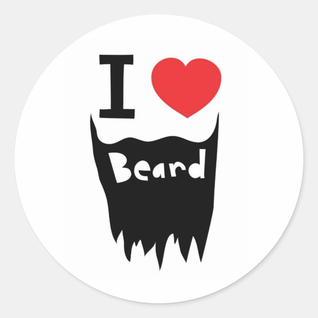 I love beard classic round sticker (Front)