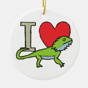 I Love Bearded Dragons Ceramic Ornament