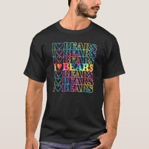 I Love Bears Tie Dye Hear For Gay Men Lgbt Pride T-Shirt