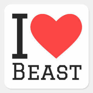 I love beast  square sticker