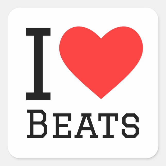 I love beats square sticker (Front)