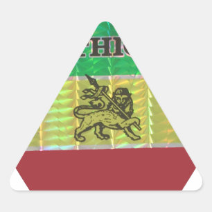 I love Beautiful Ethiopia National Flag Colour Art Triangle Sticker