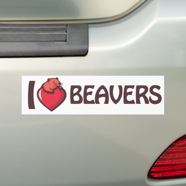 I love Beavers Bumper Sticker (On Car)