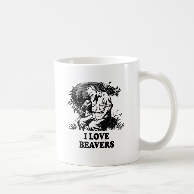 I Love Beavers Coffee Mug (Right)