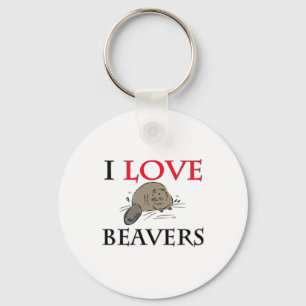 I Love Beavers Key Ring