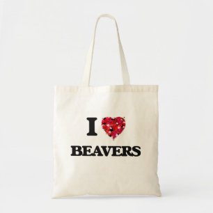 I Love Beavers Tote Bag