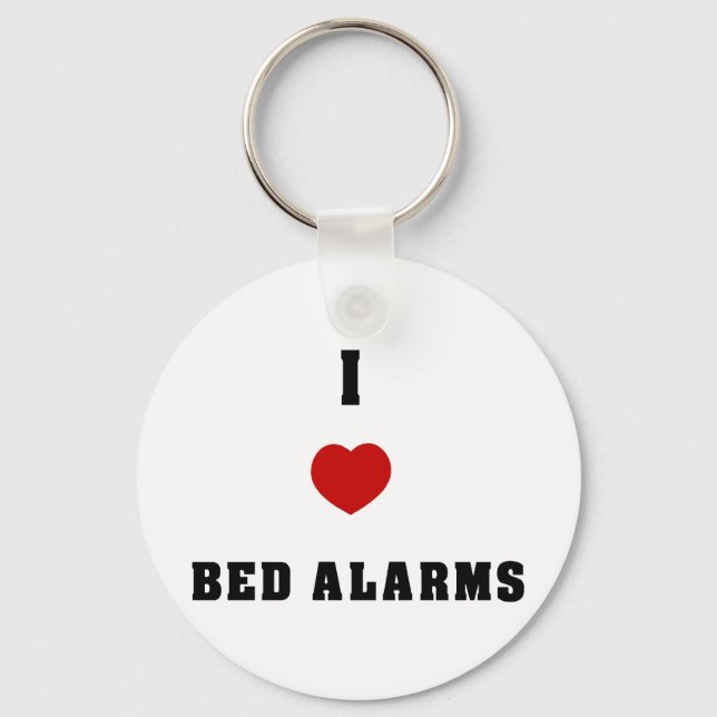 I Love Bed Alarms Key Ring (Front)