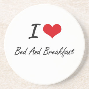 I Love Bed And Breakfast Artistic Design Coaster