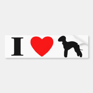 I Love Bedlington Terriers Bumper Sticker