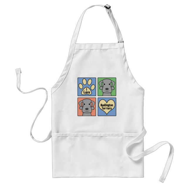 I Love Bedlington Terriers Standard Apron (Front)