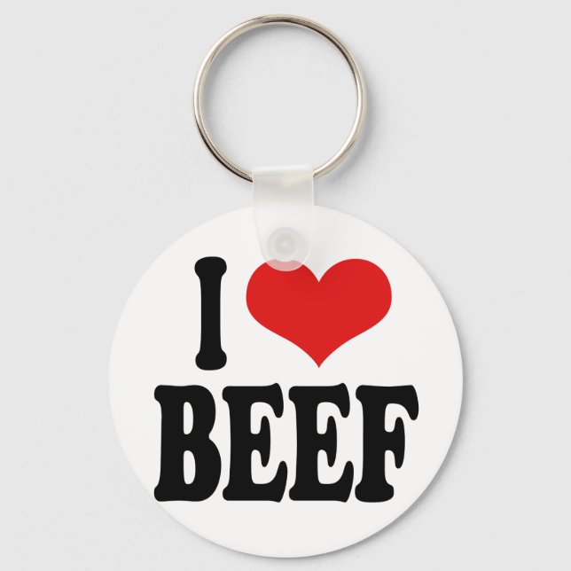 I Love Beef Key Ring (Front)