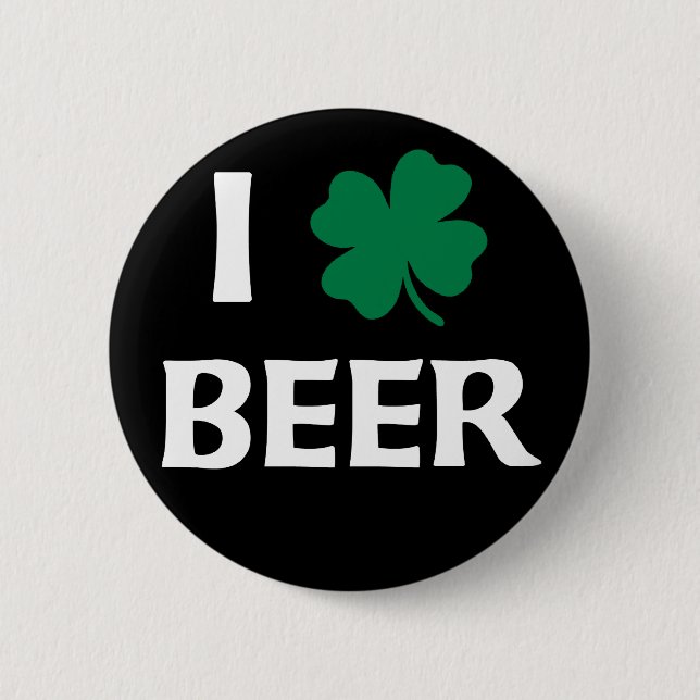 I Love Beer 6 Cm Round Badge (Front)
