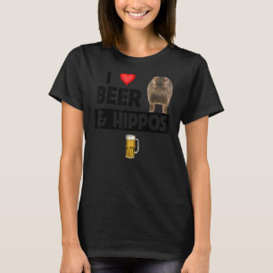 I Love Beer and Hippos Drinking Wildlife Safari An T-Shirt