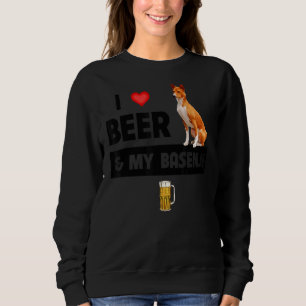 I Love Beer And My Basenji Mum Dad Dog Drinking Pe Sweatshirt