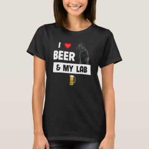 I Love Beer And My Black Lab Mum Dad Labrador Retr T-Shirt