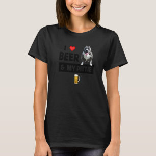 I Love Beer And My Pittie Mum Dad Pitbull Dog  Dri T-Shirt