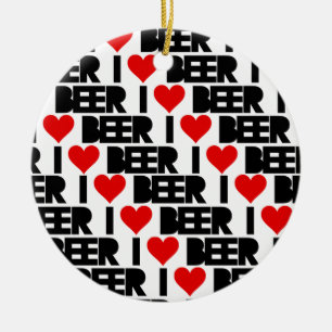 I love Beer - Have a Beery Xmas Ceramic Ornament