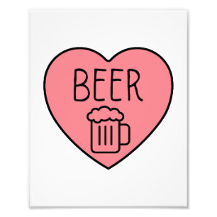 I Love Beer Heart Photo Print