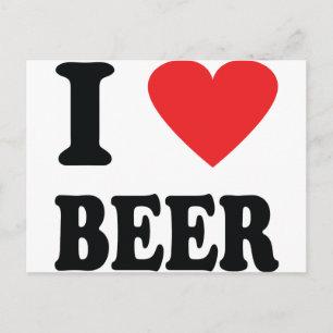 I love beer icon postcard