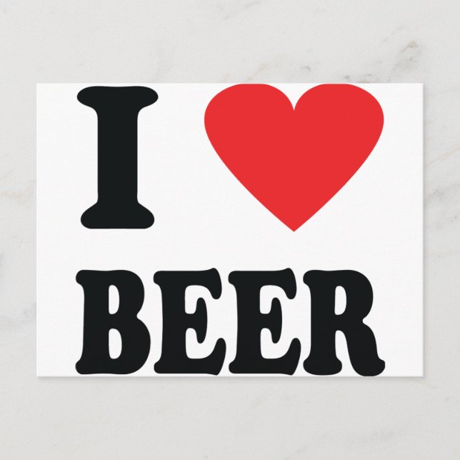I love beer icon postcard (Front)