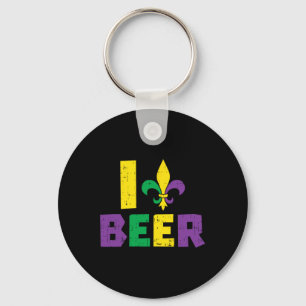 I Love Beer Jester Hat Drinking Team Fun Mardi Gra Key Ring