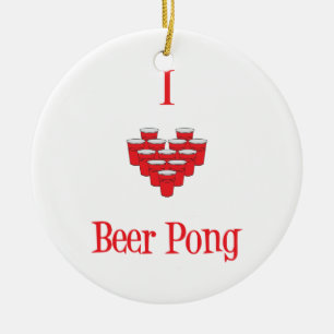 I Love Beer Pong Ornament