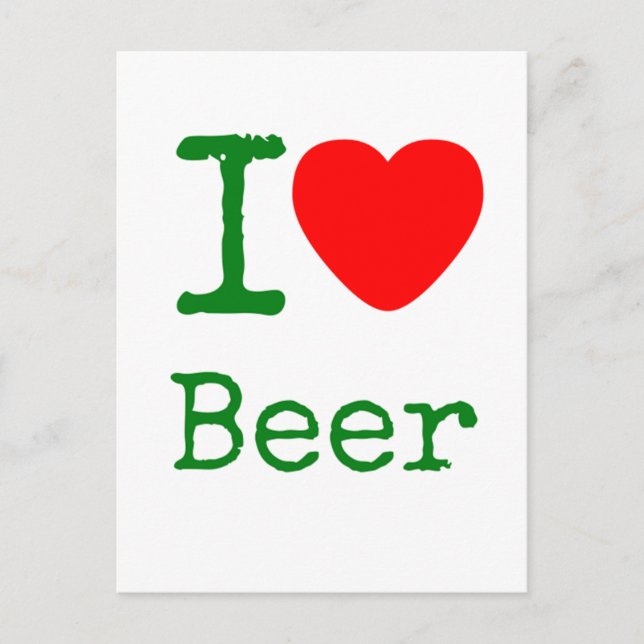 I Love Beer Postcard (Front)