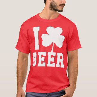 I Love Beer Shamrock Saint Patrick's Day  T-Shirt