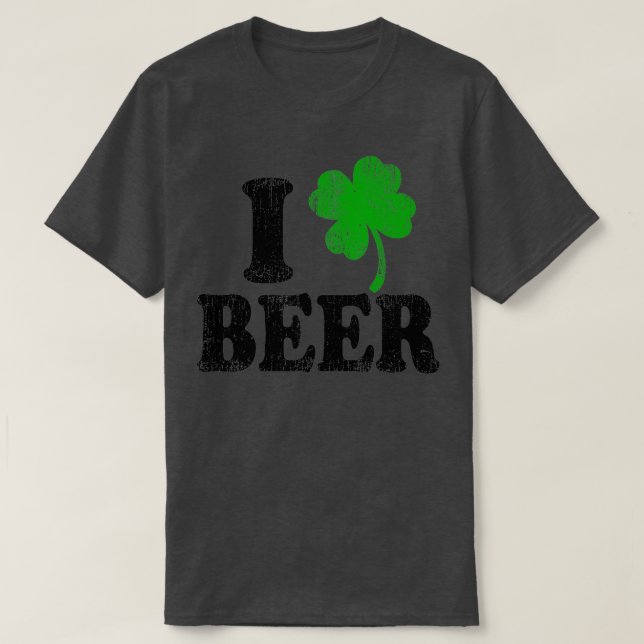 I Love Beer Shamrock St  T-Shirt (Design Front)