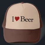 I Love Beer Trucker Hat<br><div class="desc">I love beer t-shirts,  sweatshirts,  hats,  keychains for beer lovers. Cool clothes and shirts for the bar party or keg stands. Humourous gear for drunks and beer fans.</div>