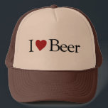 I Love Beer Trucker Hat<br><div class="desc">I love beer t-shirts,  sweatshirts,  hats,  keychains for beer lovers. Cool clothes and shirts for the bar party or keg stands. Humourous gear for drunks and beer fans.</div>