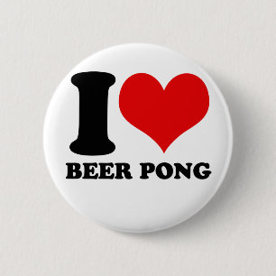 I Love beerpong 6 Cm Round Badge