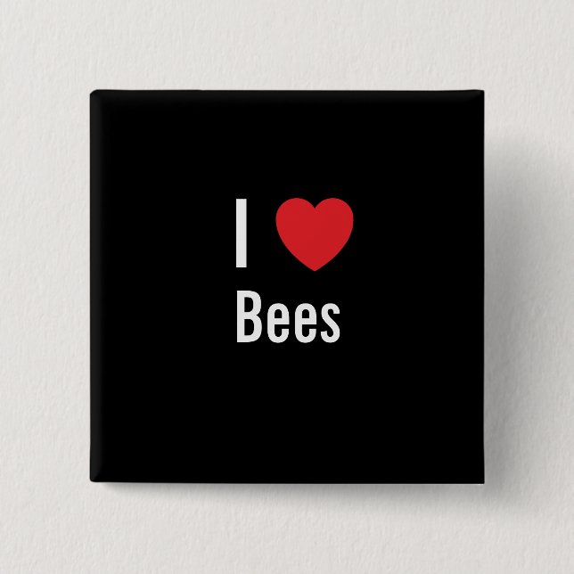 I love Bees 15 Cm Square Badge (Front)