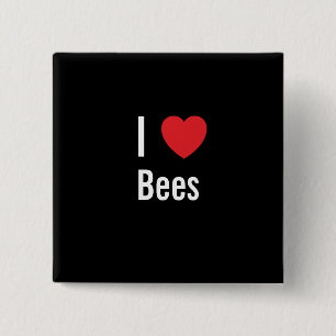 I love Bees 15 Cm Square Badge