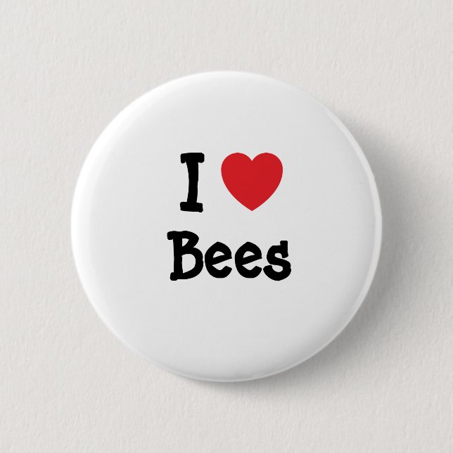 I love Bees heart custom 6 Cm Round Badge (Front)