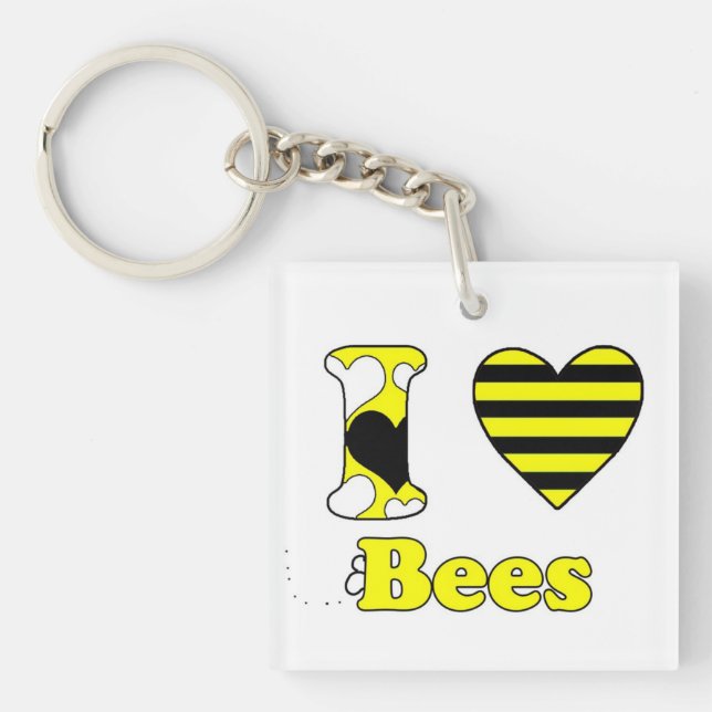 I love Bees Key Ring (Front)