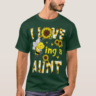I Love Being A Aunt Sunflower Bee, Mother's Day T-Shirt