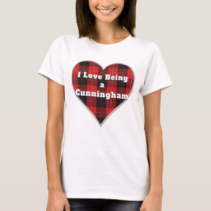 I Love Being a Cunningham Clan Tartan Plaid Heart T-Shirt