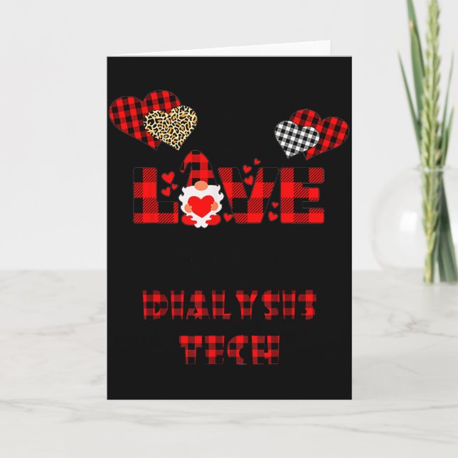 I Love Being A Dialysis Tech Flannel Gift Valentin Card (Front)