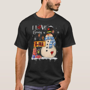 I Love Being A G ma Snowman Xmas Santa Family Chri T-Shirt
