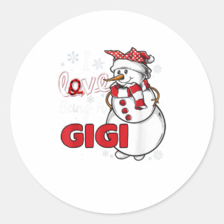 I Love Being A Gigi Merry Christmas Snowm Classic Round Sticker