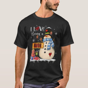 I Love Being A GiGi Snowman Xmas Santa Family Chri T-Shirt